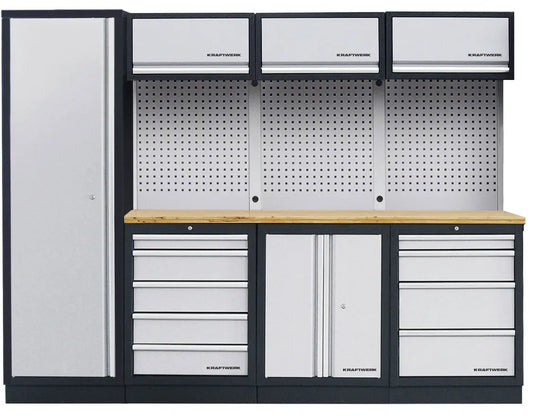 MOBILIO 4ER KOMPLETT-KOMBI MIT LOCHWAND, BUCHE MULTIPLEX KRAFTWERK