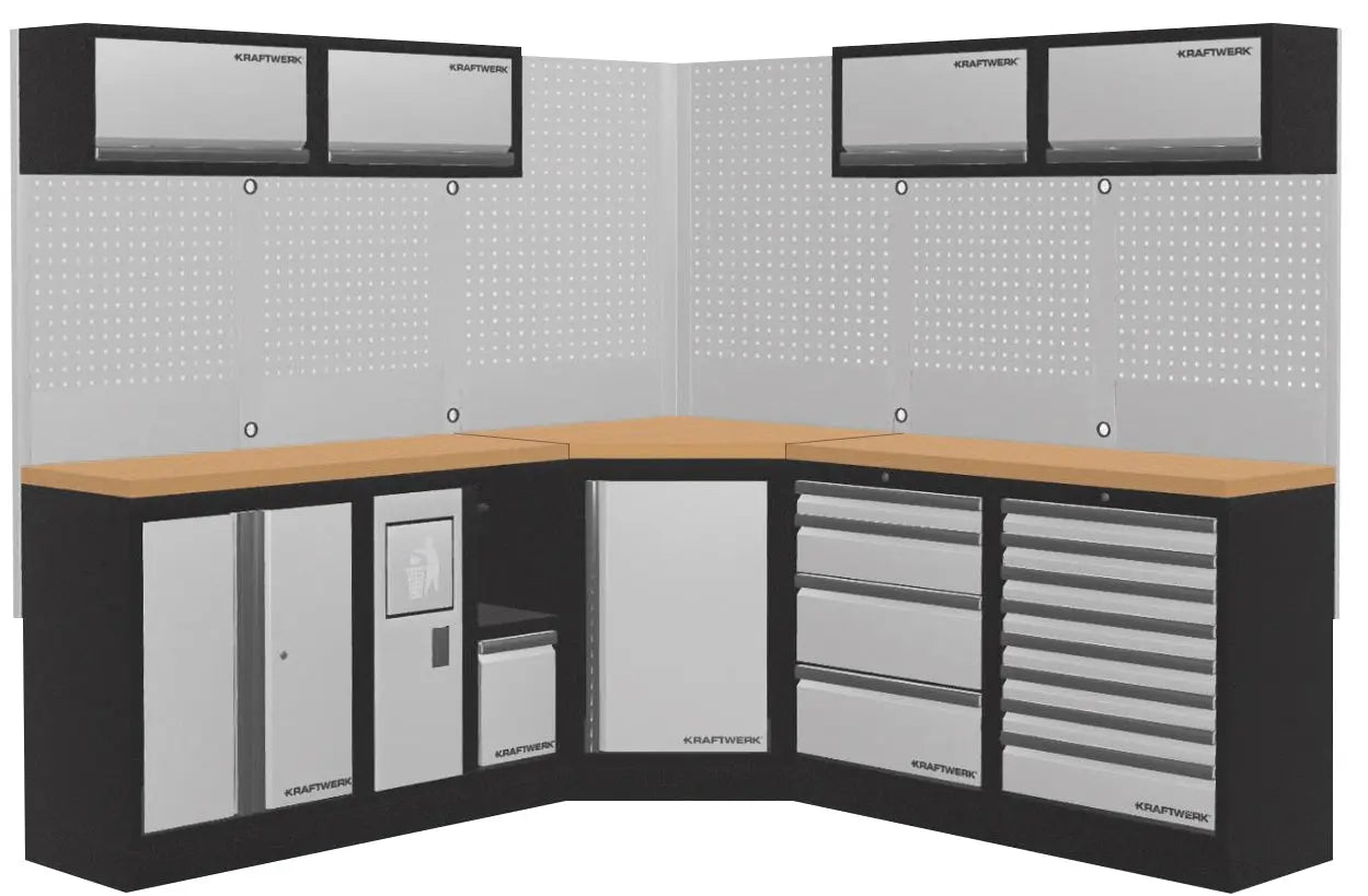 MOBILIO 5ER KOMPAKT-KOMBI MIT LOCHWAND, BUCHE MULTIPLEX KRAFTWERK