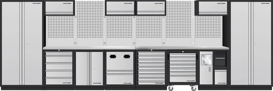 MOBILIO 8ER KOMPLETT-KOMBI MIT LOCHWAND, EDELSTAHL 430 KRAFTWERK