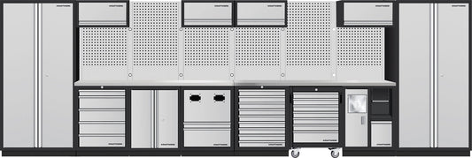 MOBILIO 8ER KOMPLETT-KOMBI MIT LOCHWAND, EDELSTAHL 430 KRAFTWERK