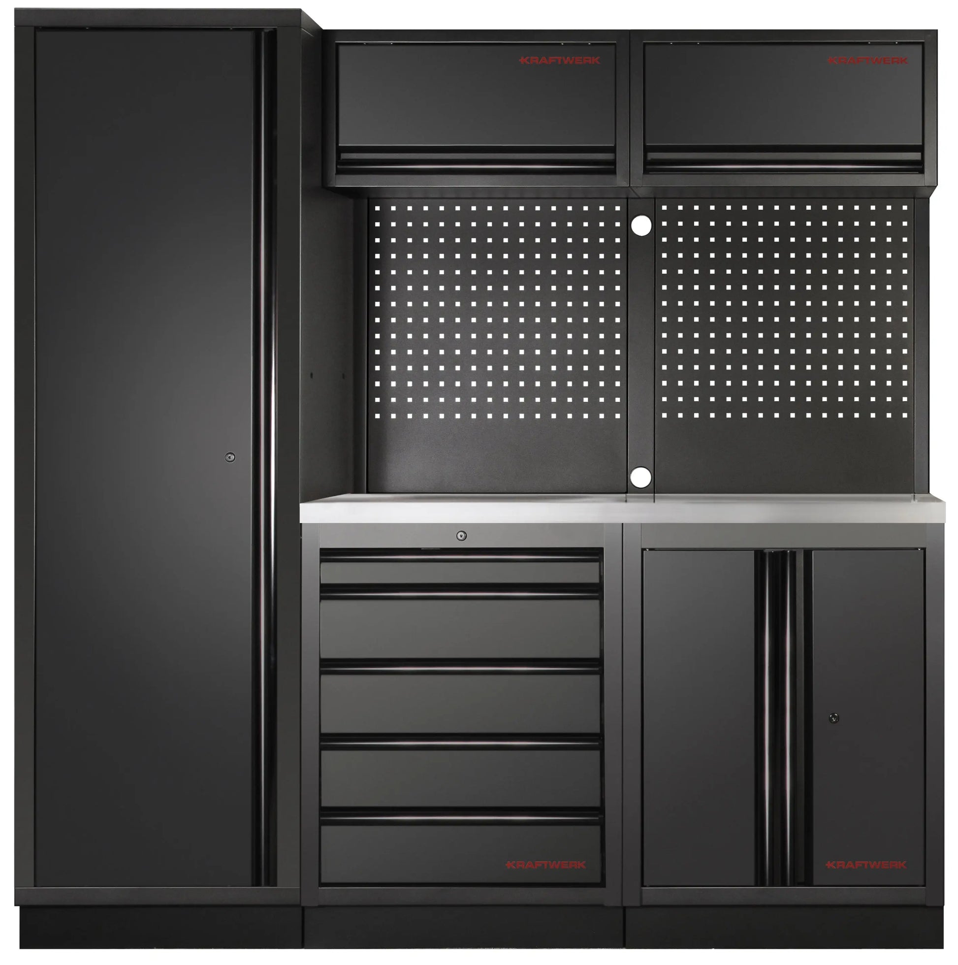 MOBILIO BLK 3ER KOMPLETT-KOMBI MIT LOCHWAND EDELSTAHL 430 KRAFTWERK