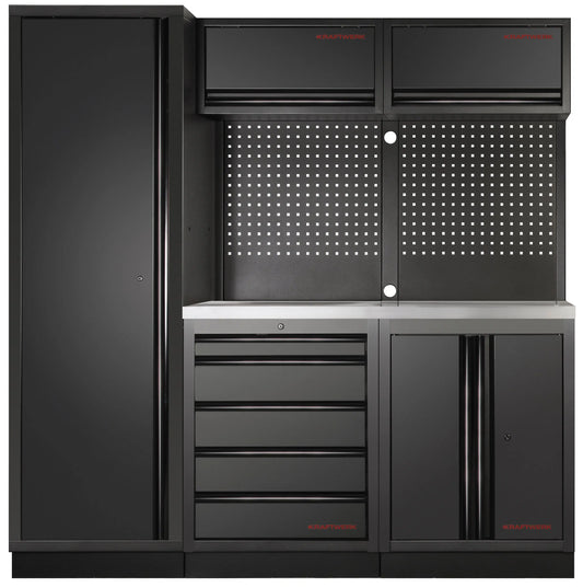 MOBILIO BLK 3ER KOMPLETT-KOMBI MIT LOCHWAND EDELSTAHL 430 KRAFTWERK