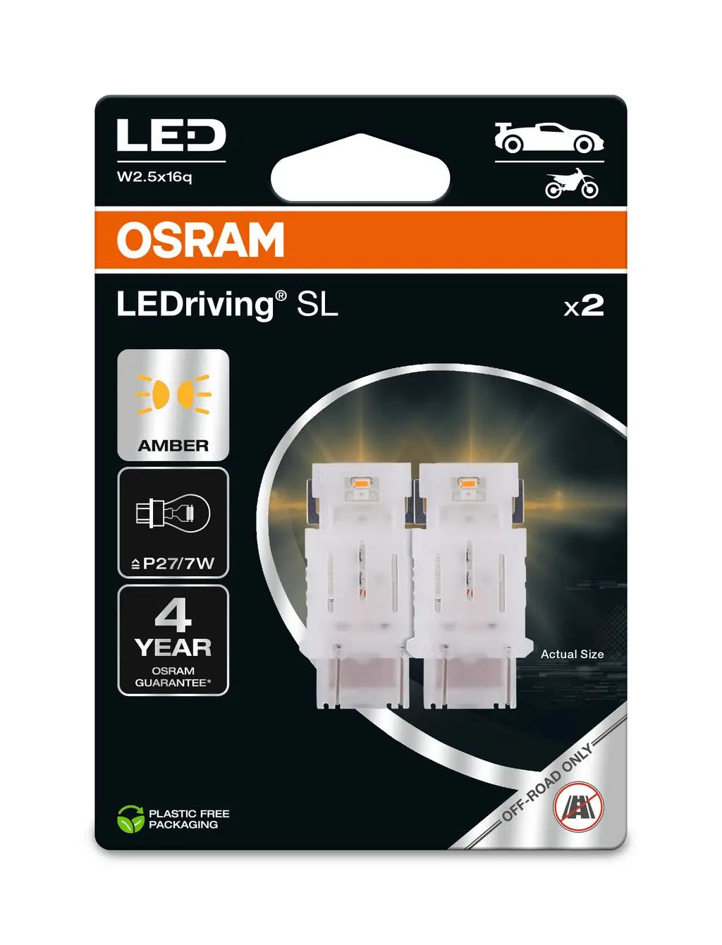 P27/7W LEDriving SL Amber 12V Blister 2 St. OSRAM