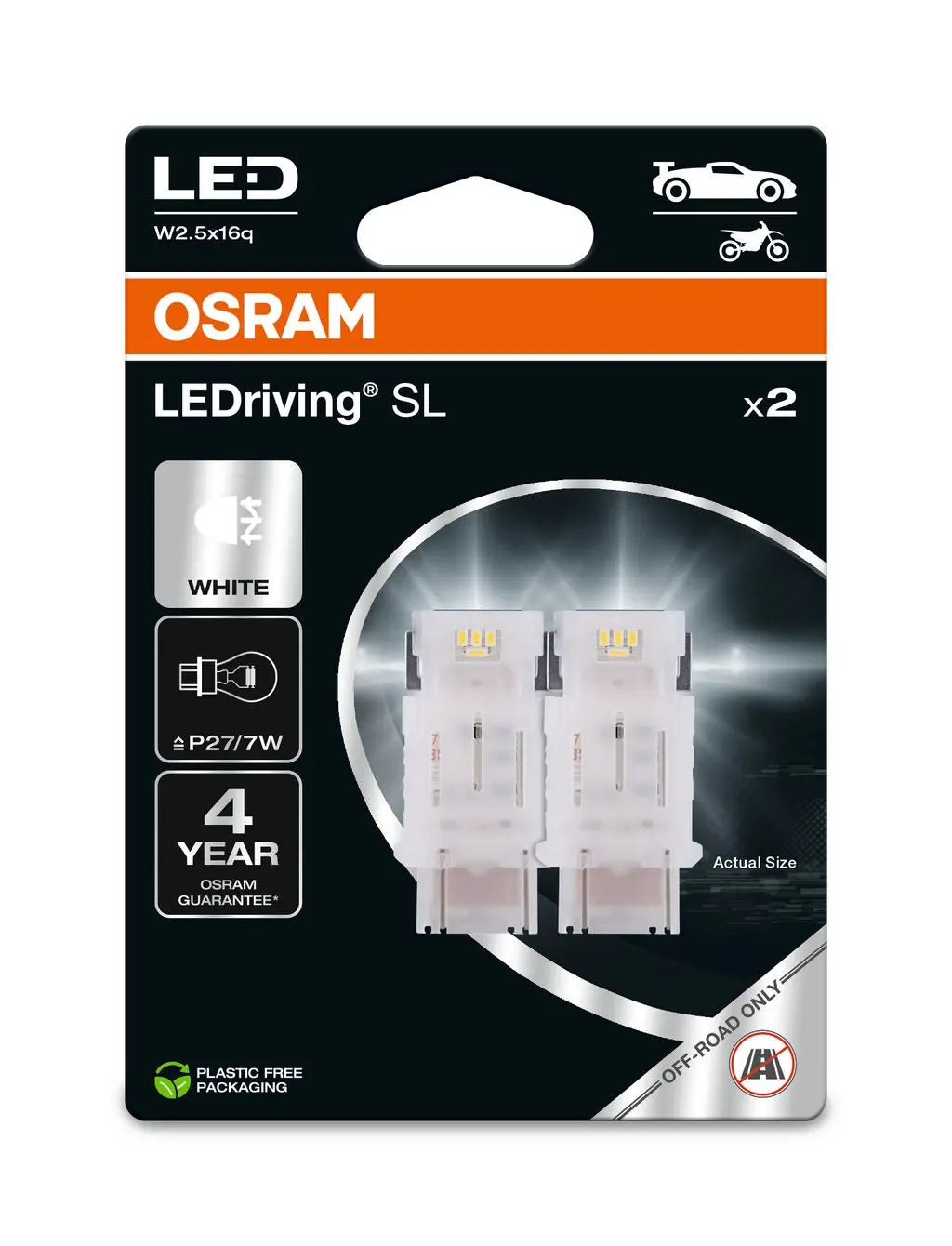 P27/7W LEDriving SL White 6000K 12V Blister 2 St. OSRAM