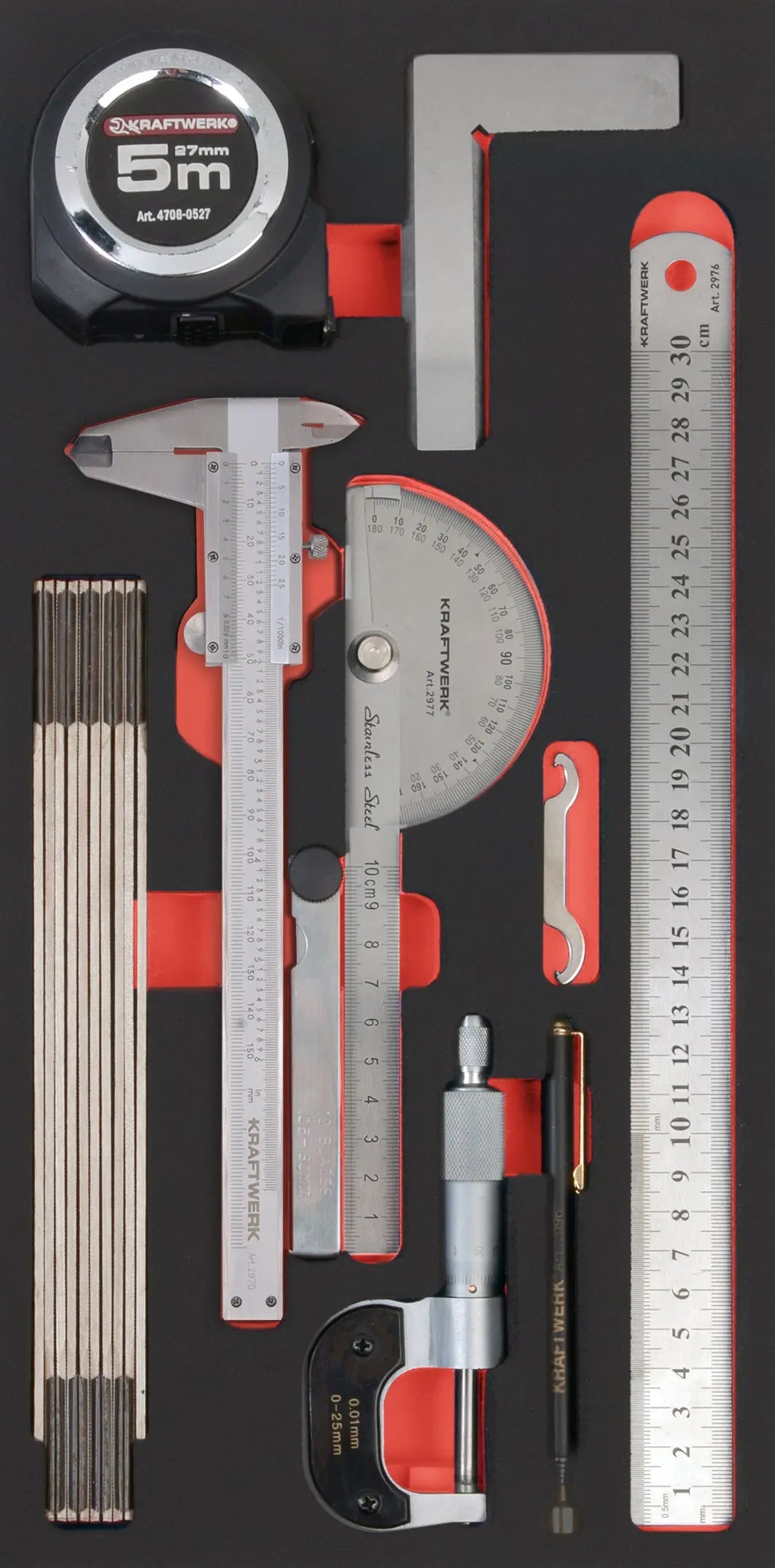 PRO LINE EVA MESSWERKZEUG-EINLAGE, 20X40 CM, 9-TLG. KRAFTWERK PRO LINE