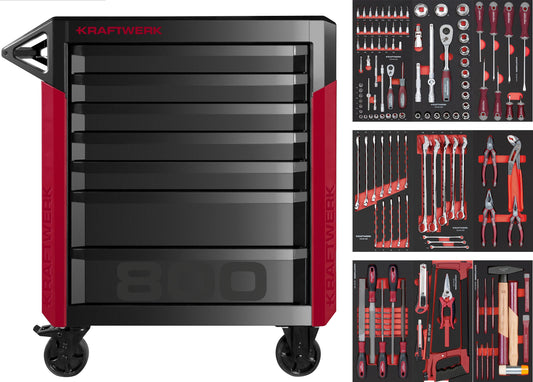 PRO LINE WERKSTATTWAGEN PT800 7 SCHUBLADEN 143-TLG. KRAFTWERK
