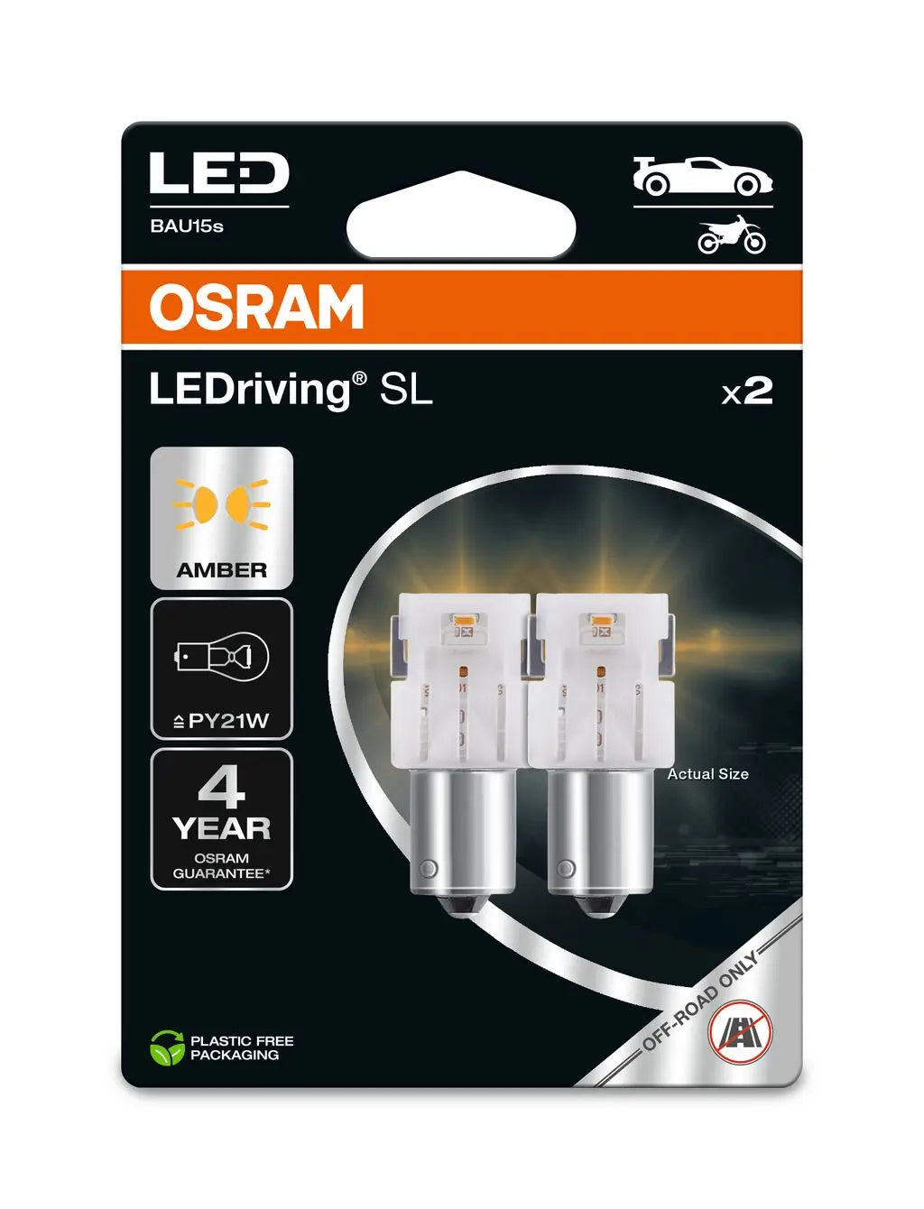 PY21W LEDriving SL Amber 12V Blister 2 St. OSRAM