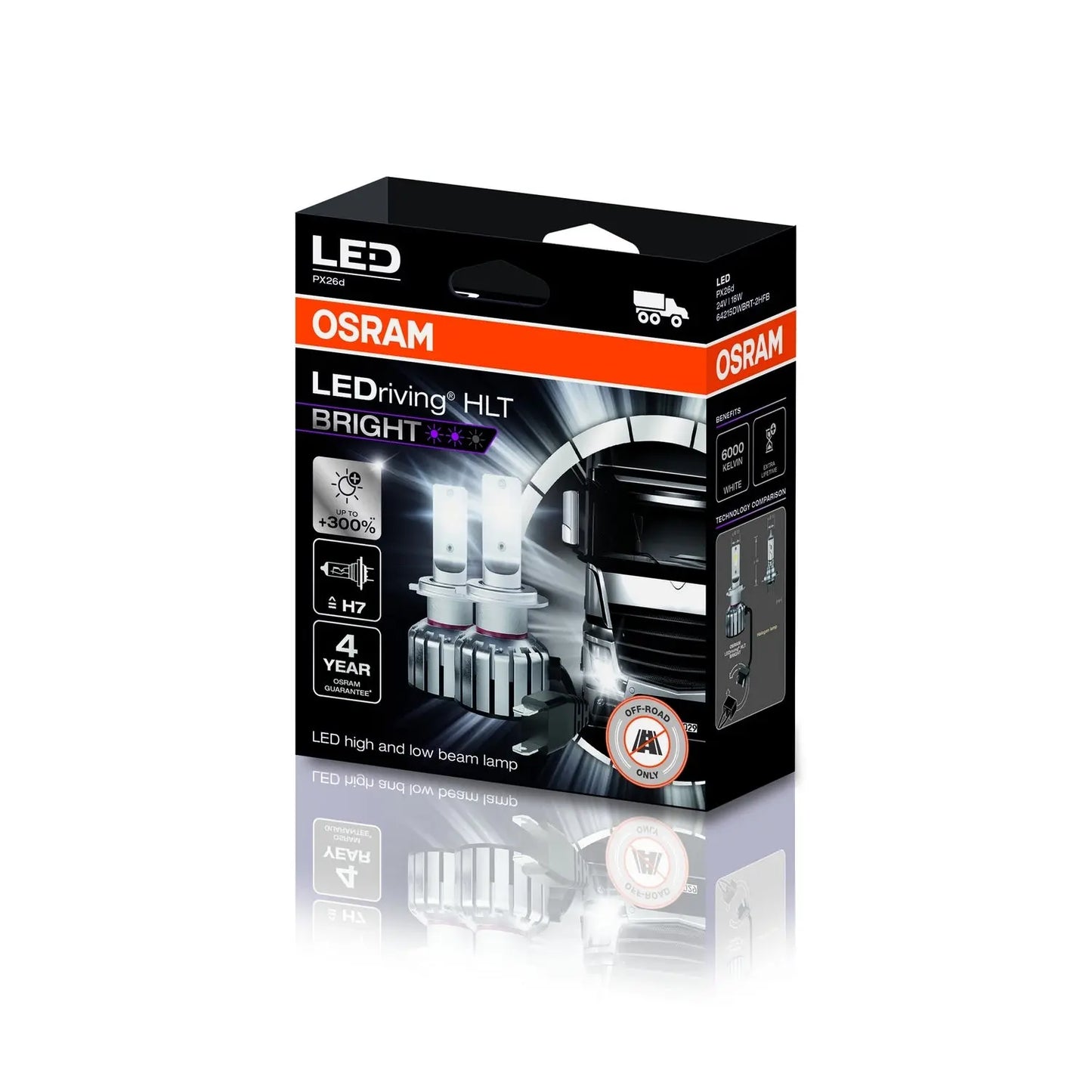 LEDriving HLT BRIGHT H7/H18 24V 19W PX26d/PY26d-1 6000K White  2St. OSRAM OSRAM