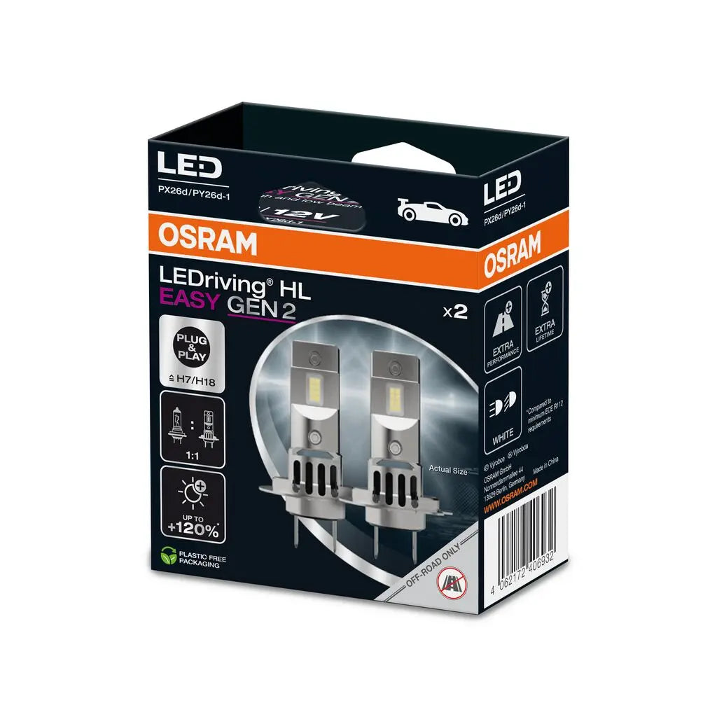 LEDriving® HL EASY H7/H18 12V 16.2W PX26d/PY26d-1 6500K White Gen2 2St. OSRAM OSRAM