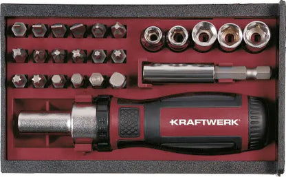 RATSCHEN-SCHRAUBENDREHER BIT BOX 1/4", 25-TLG. KRAFTWERK