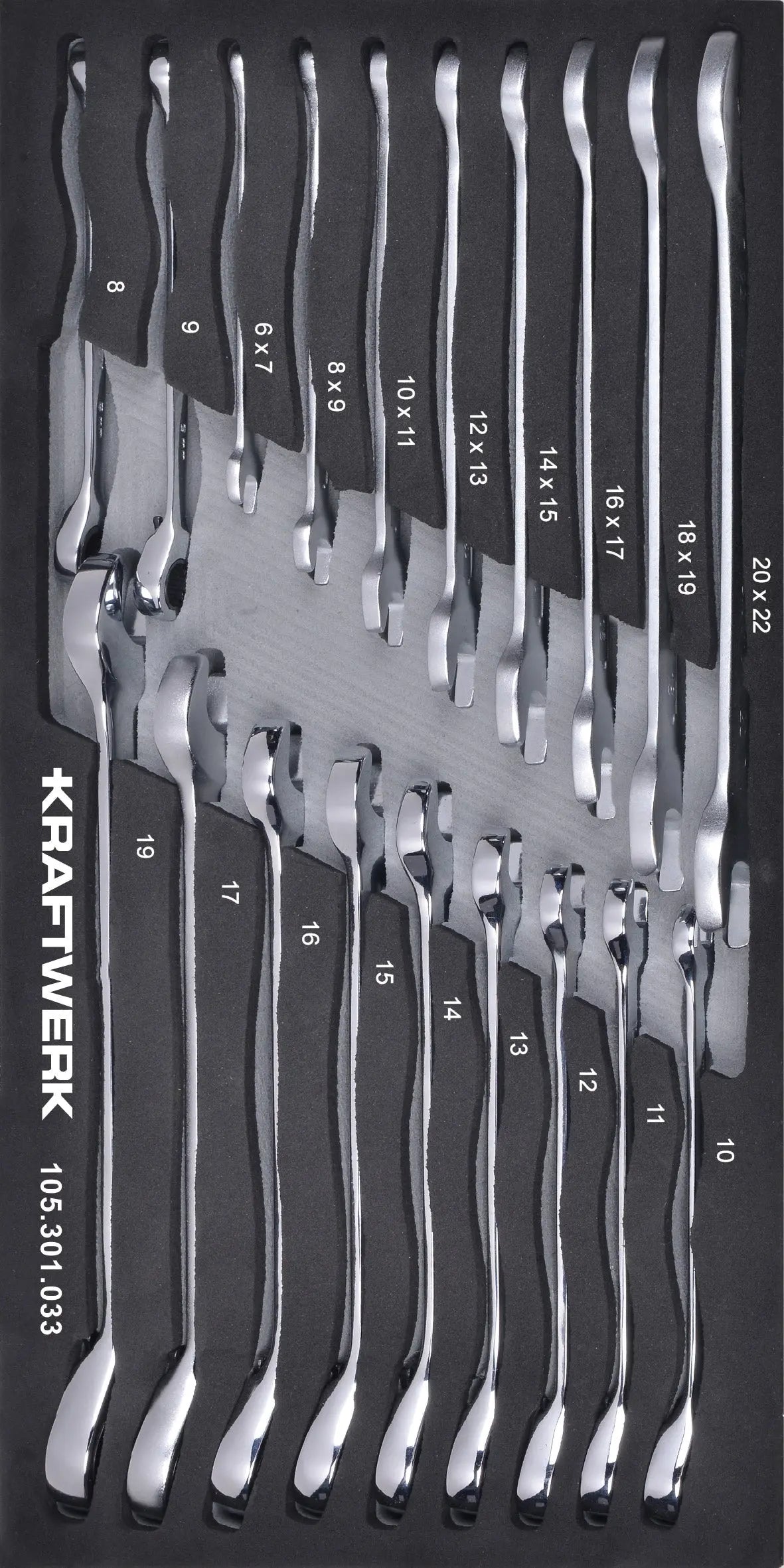 RINGMAULSCHLÜSSEL RATSCHE MAULSCHLÜSSEL 19-TLG 20X40 EINLAGE KRAFTWERK BASIC LINE