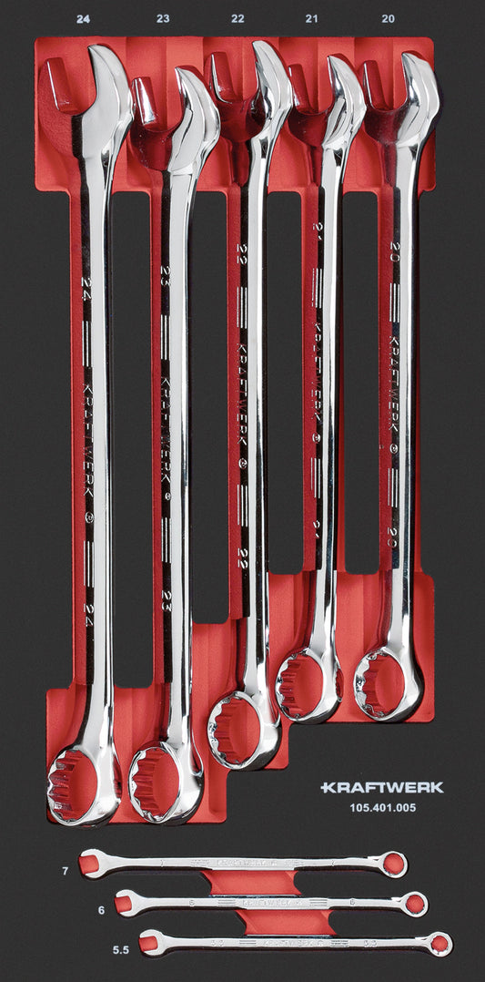 RINGMAULSCHLÜSSELSATZ 8-TLG. 20X40 EINLAGE KRAFTWERK PRO LINE