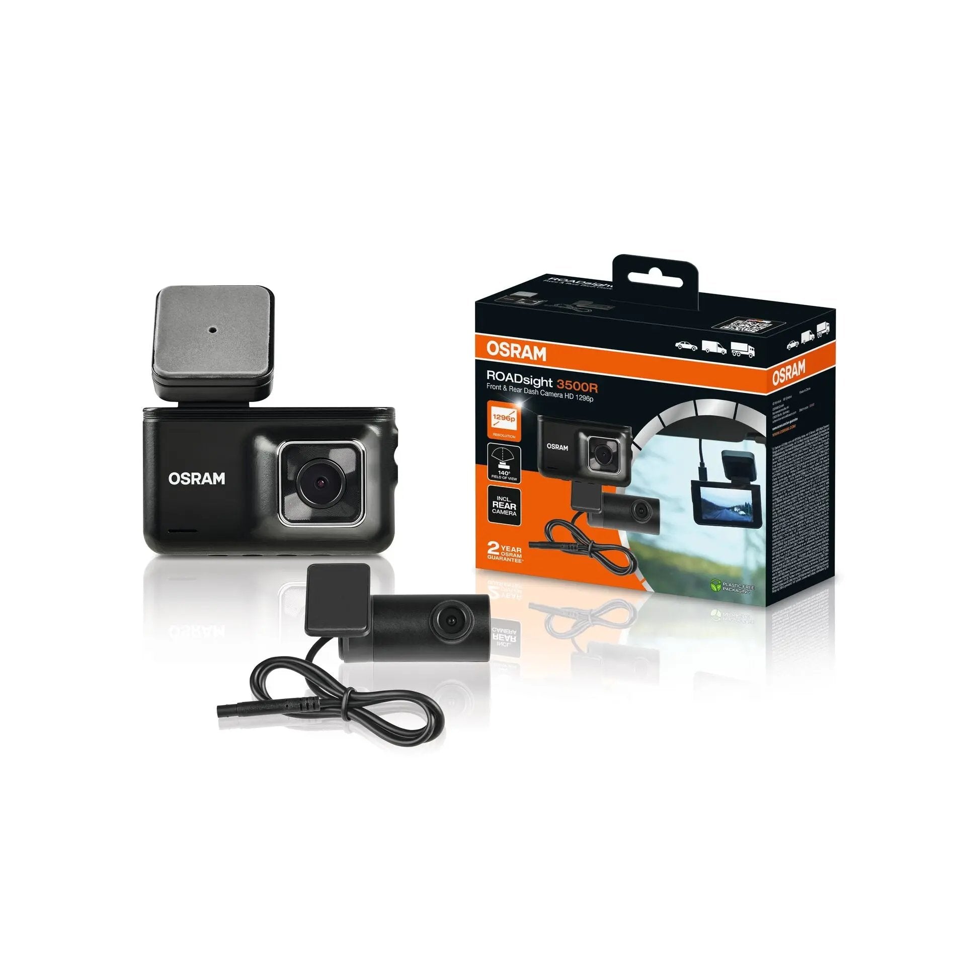 ROADsight 3500R Vorn & Rück DashCam 1296p  OSRAM OSRAM