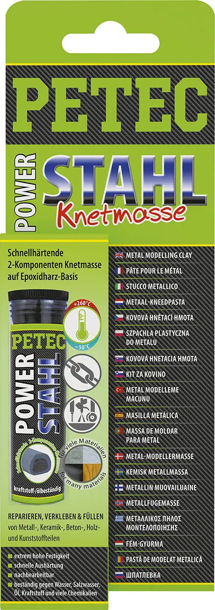 Reparatur-Knetmasse - POWER Stahl - 50 g SB-Karte PETEC