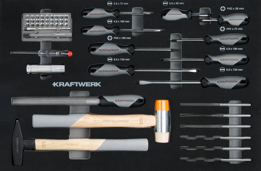 SCHRAUBENDREHER/ SCHLAGWERKZEUG EINLAGE 49-TLG. KRAFTWERK BASIC LINE