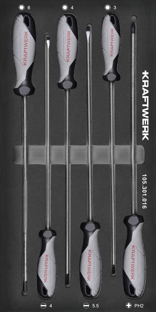 SCHRAUBENDREHER SCHLITZ PH INNENSECHSK. 6-TLG. 20X40 EINLAGE KRAFTWERK BASIC LINE