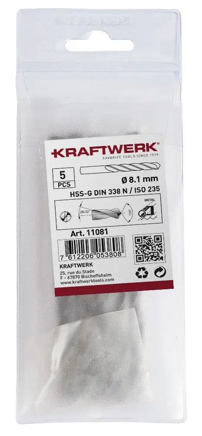 SPIRALBOHRER HSS-G DIN 338 TYP N 8.2 MM KRAFTWERK