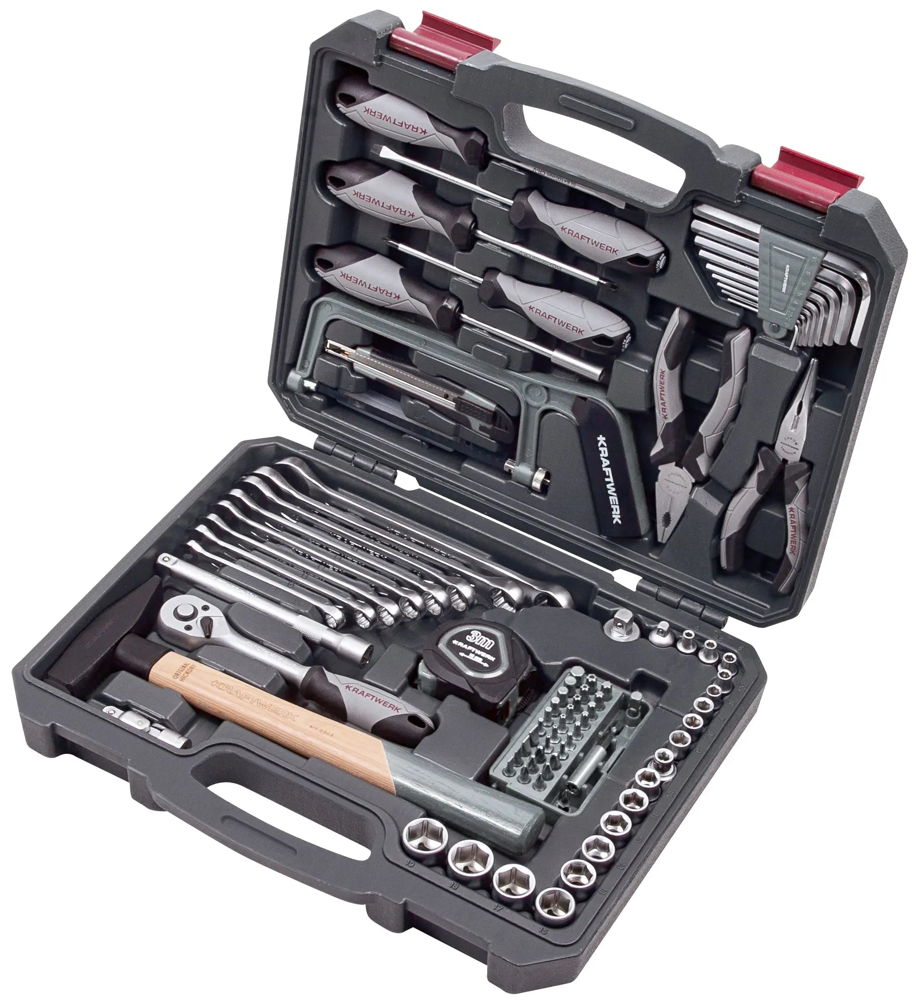 STECKSCHLÜSSELKOFFER, BASIC, 1/4"+3/8", 96-TLG. KRAFTWERK