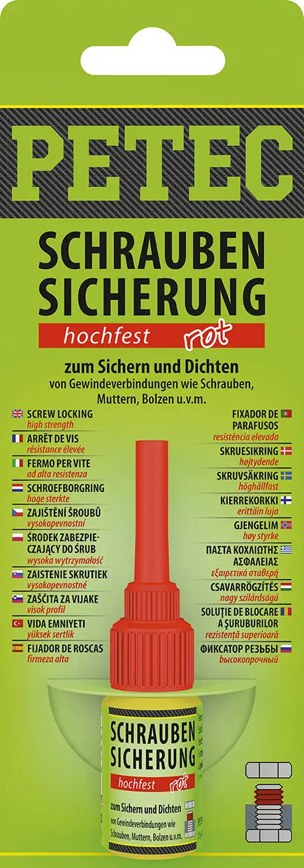 Schraubensicherung hochfest rot - 5 g SB-Karte PETEC