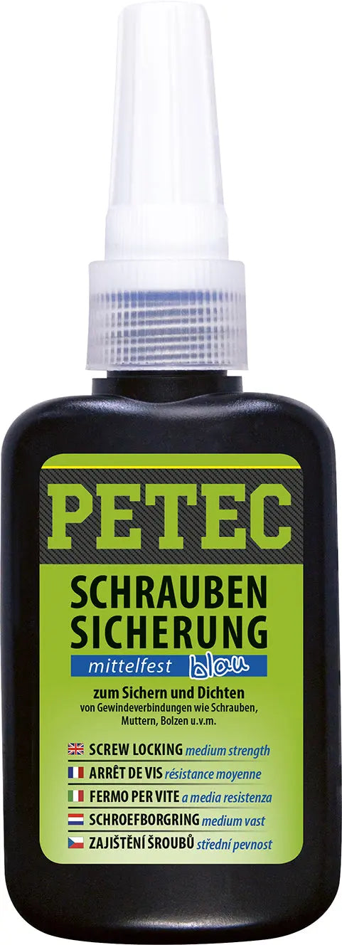 Schraubensicherung mittelfest blau - 250 g Flasche PETEC