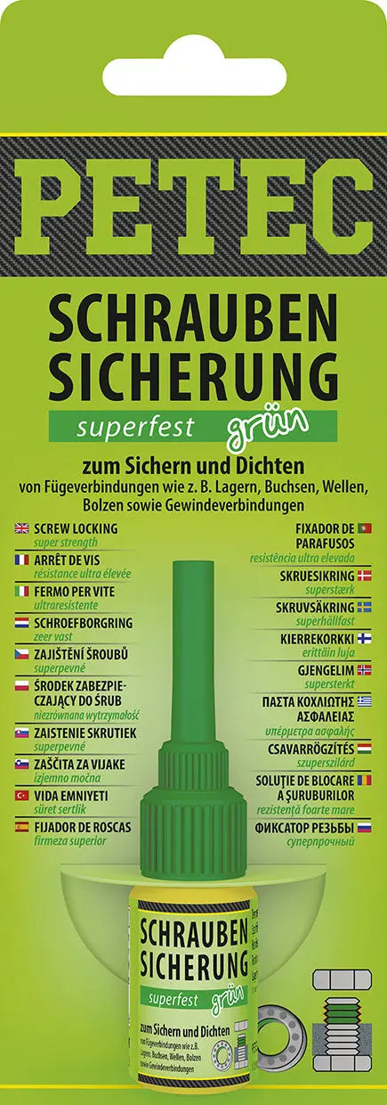 Schraubensicherung superfest grün - 5 g SB-Karte PETEC