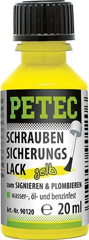 Schraubensicherungslack gelb - 20 ml Pinselflasche PETEC