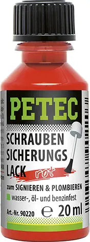 Schraubensicherungslack rot - 20 ml Pinselflasche PETEC