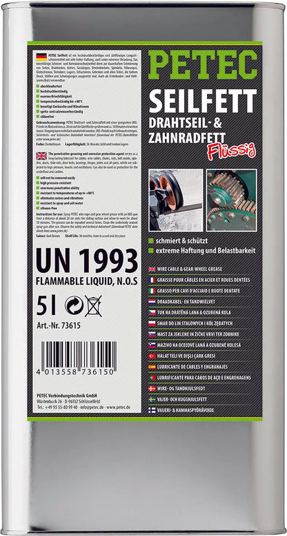 Seilfett, Drahtseil- & Zahnradfett - 5L PETEC