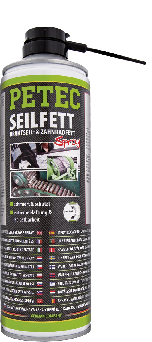 Seilfett, Drahtseil- & Zahnradfett Spray - 500 ml PETEC