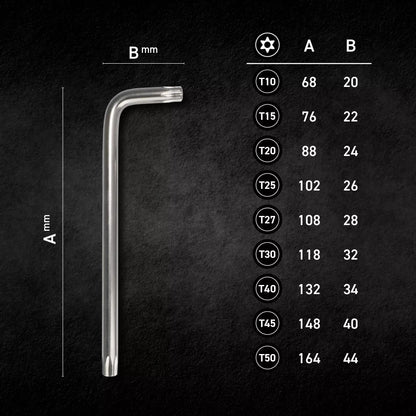 MJW  Satz doppelseitiger Inbusschlüssel TORX T10/T15/T20/T25/T27/T30/T40/T45/T50