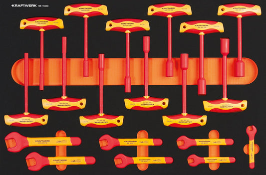 VDE EINLAGE MIT MAULS./T-GRIFF AUSSEN-SECHSKANT 19-TLG. KRAFTWERK