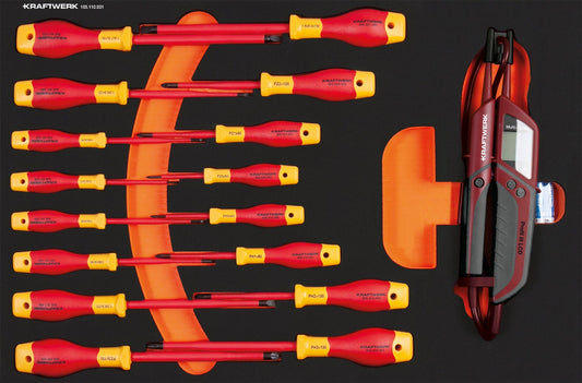 VDE EINLAGE MIT SCHRAUBENDREHER SCHLITZ/PH/PZ 16-TLG. KRAFTWERK