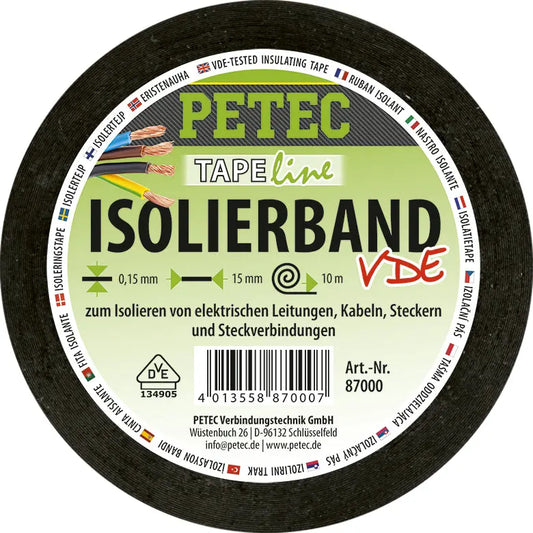 VDE geprüft - Isolierband - 10m x 15mm x 0,15mm Rolle PETEC