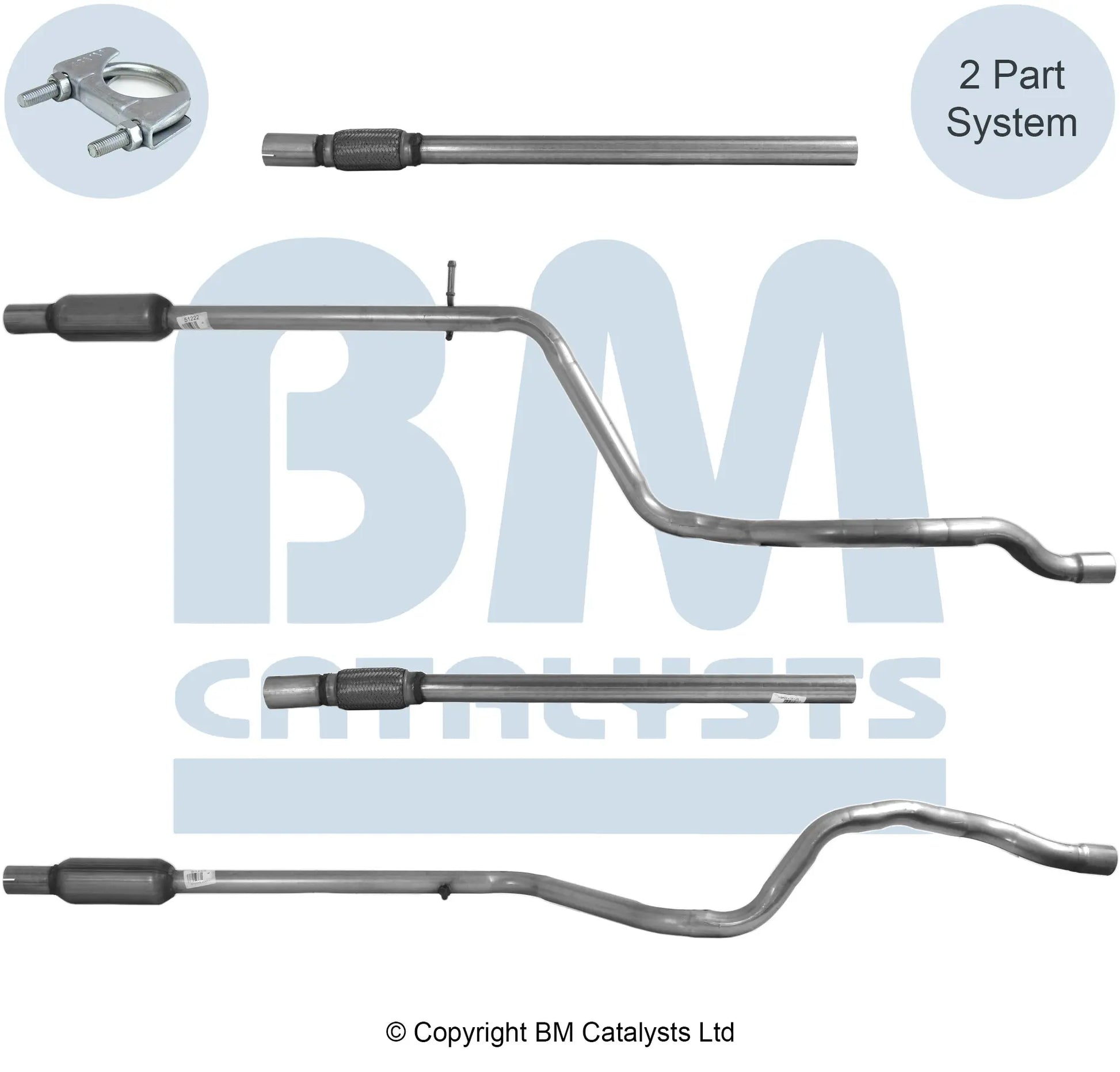 VERBINDUNGSROHR FÜR FIAT 500 1.2L BENZIN | EURO 6 | OEM: 52041058 BM CATALYSTS