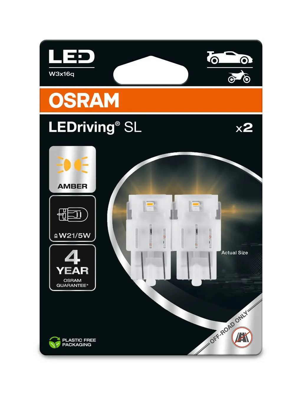 W21/5W LEDriving SL Amber 12V Blister 2 St. OSRAM