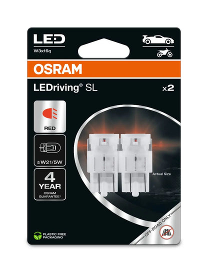 W21/5W LEDriving SL Red 12V Blister 2 St. OSRAM