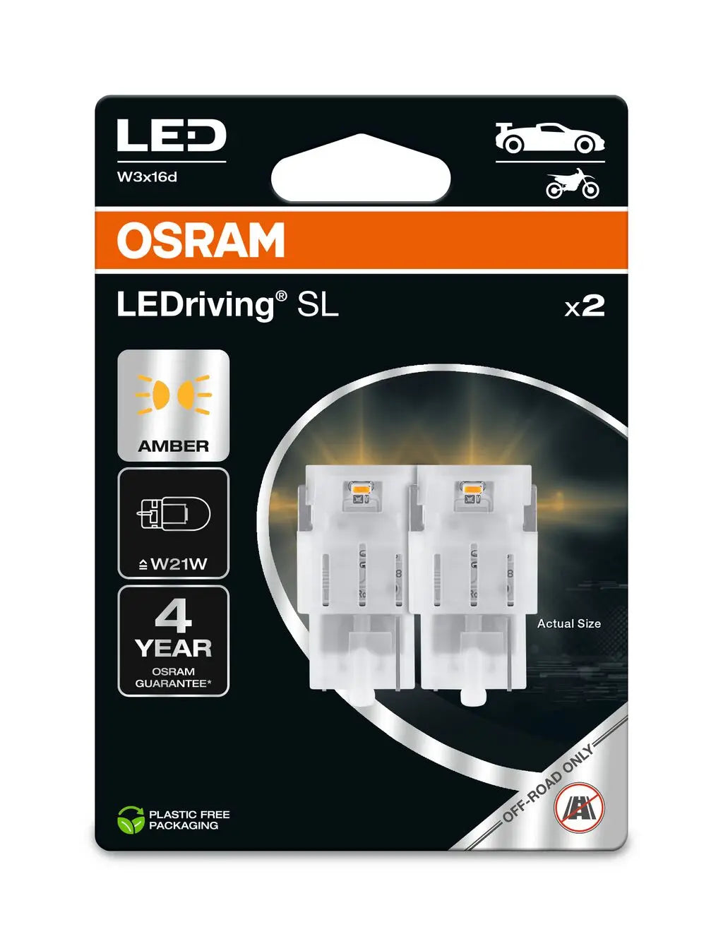 W21W LEDriving SL Amber 12V Blister 2 St. OSRAM