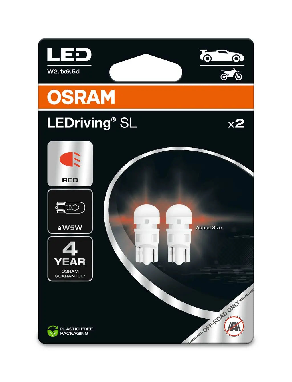 W5W LEDriving SL Red 12V Blister 2 St. OSRAM