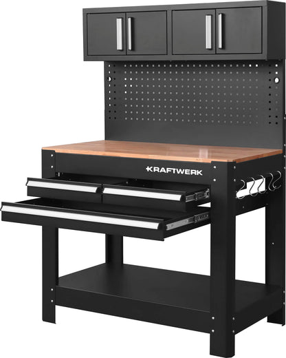WERKBANK MIT 3 SCHUBLADEN UND 2 OBERSCHRÄNKE KRAFTWERK
