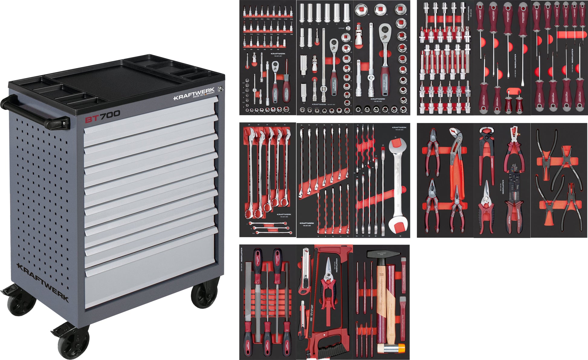 WERKSTATTWAGEN BT700 8 SCHUBLADEN 236-TLG. KRAFTWERK