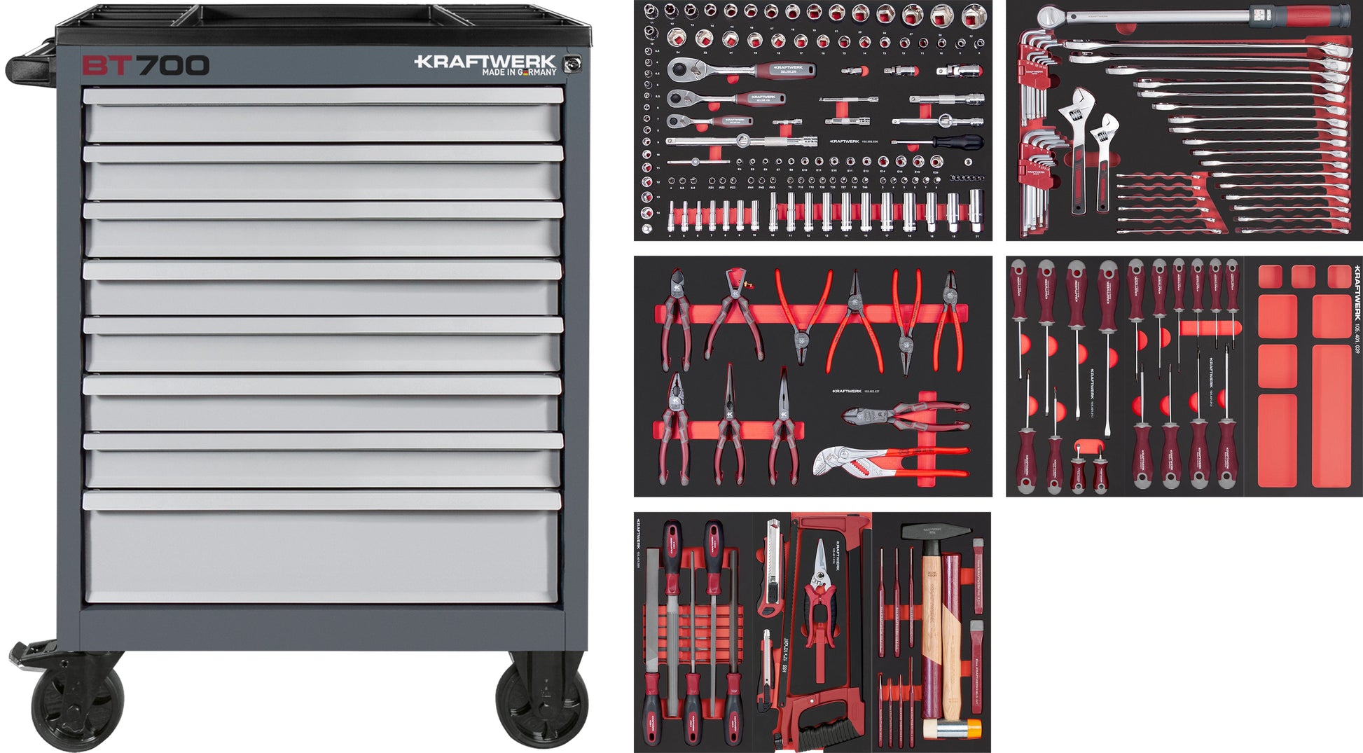 WERKSTATTWAGEN BT700 8 SCHUBLADEN 243-TLG. KRAFTWERK