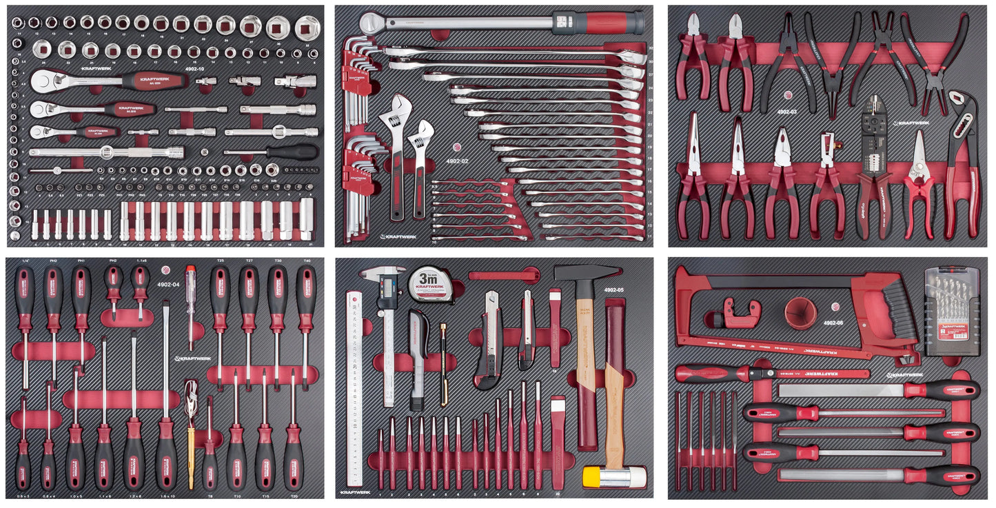 WERKZEUG-SATZ, EVA, 1/4"+ 3/8"+ 1/2", 280-TLG. KRAFTWERK