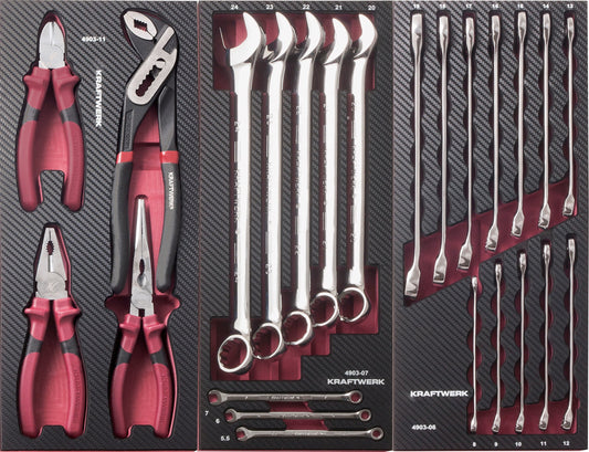 WERKZEUG-SATZ, EVA, RING-MAULSCHLÜSSEL UND ZANGEN, 24-TLG KRAFTWERK