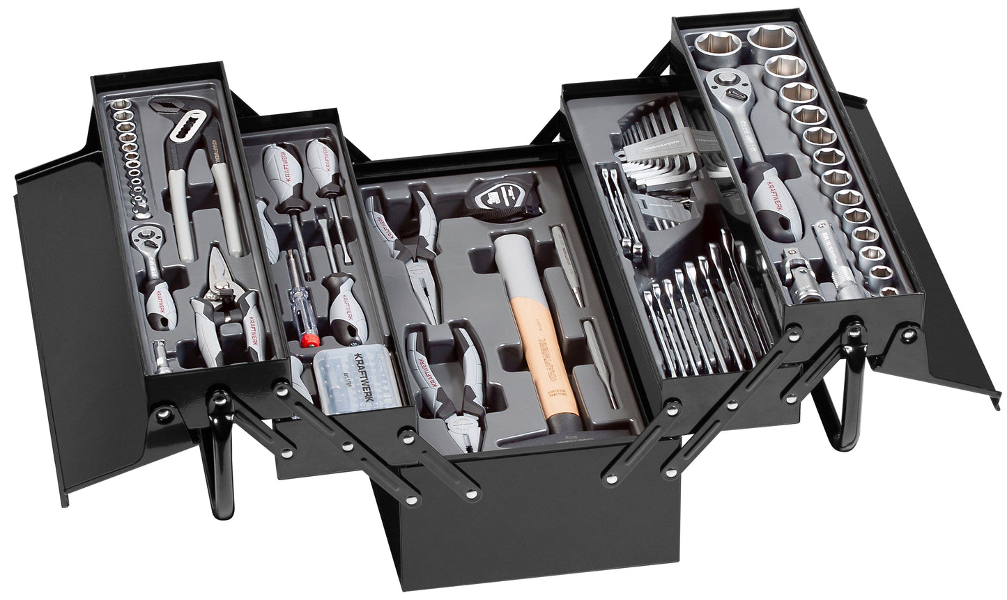 WERKZEUGKISTE BESTÜCKT BASIC LINE, 1/4" + 1/2", 106-TLG KRAFTWERK