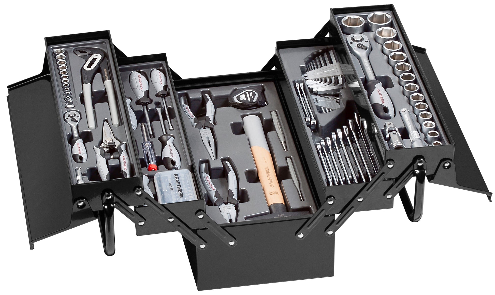 WERKZEUGKISTE BESTÜCKT BASIC LINE, 1/4" + 1/2", 106-TLG KRAFTWERK