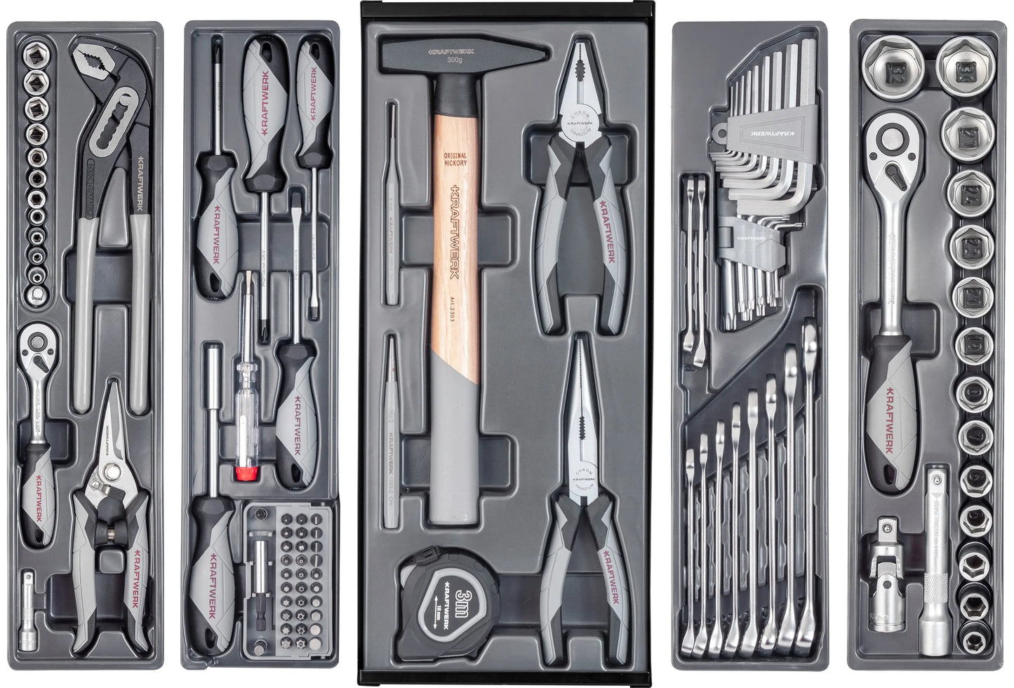 WERKZEUGKISTE BESTÜCKT BASIC LINE, 1/4" + 1/2", 106-TLG KRAFTWERK