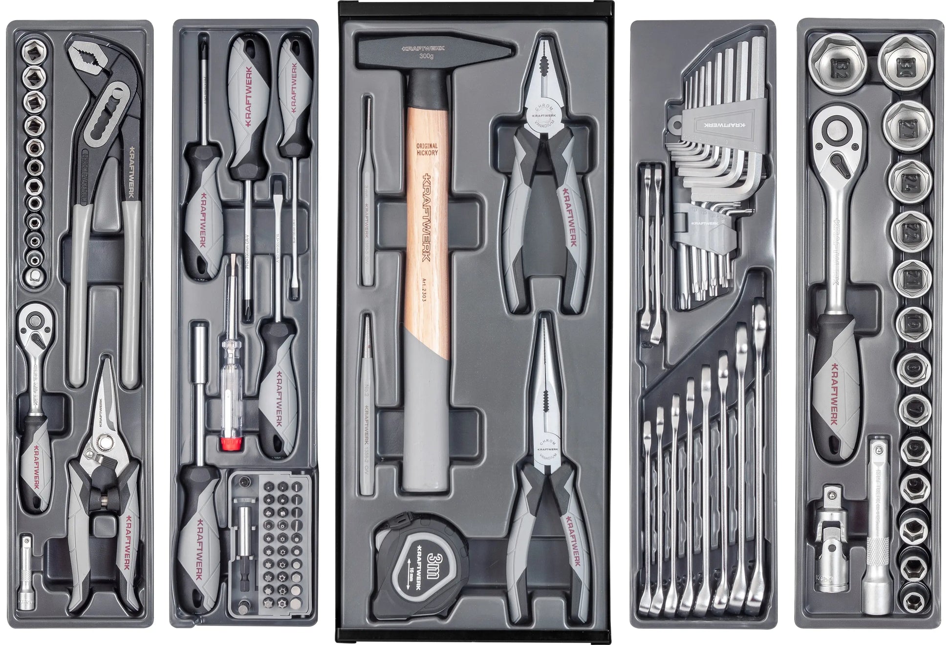 WERKZEUGKISTE BESTÜCKT BASIC LINE, 1/4" + 1/2", 106-TLG KRAFTWERK