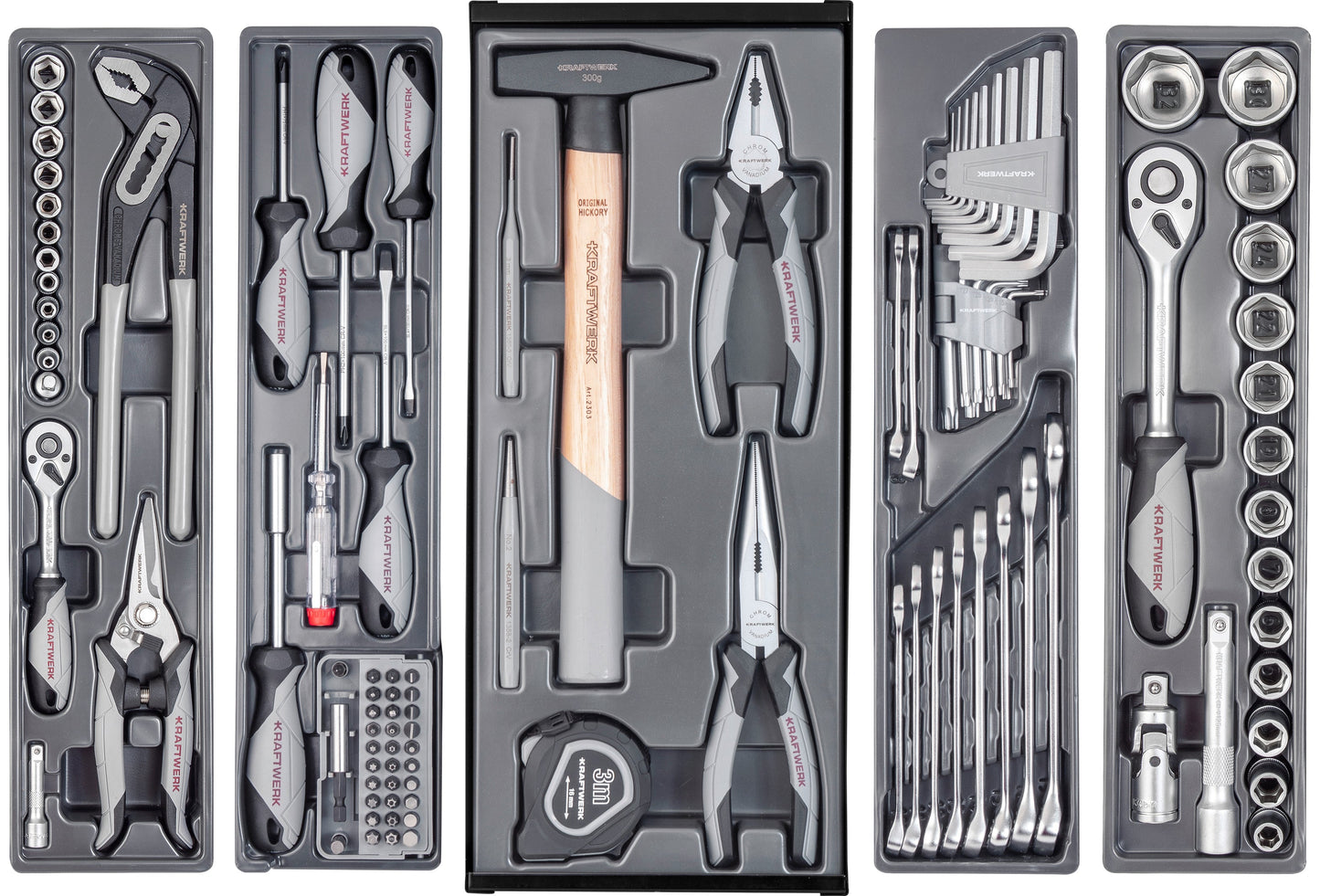 WERKZEUGKISTE BESTÜCKT BASIC LINE, 1/4" + 1/2", 106-TLG KRAFTWERK