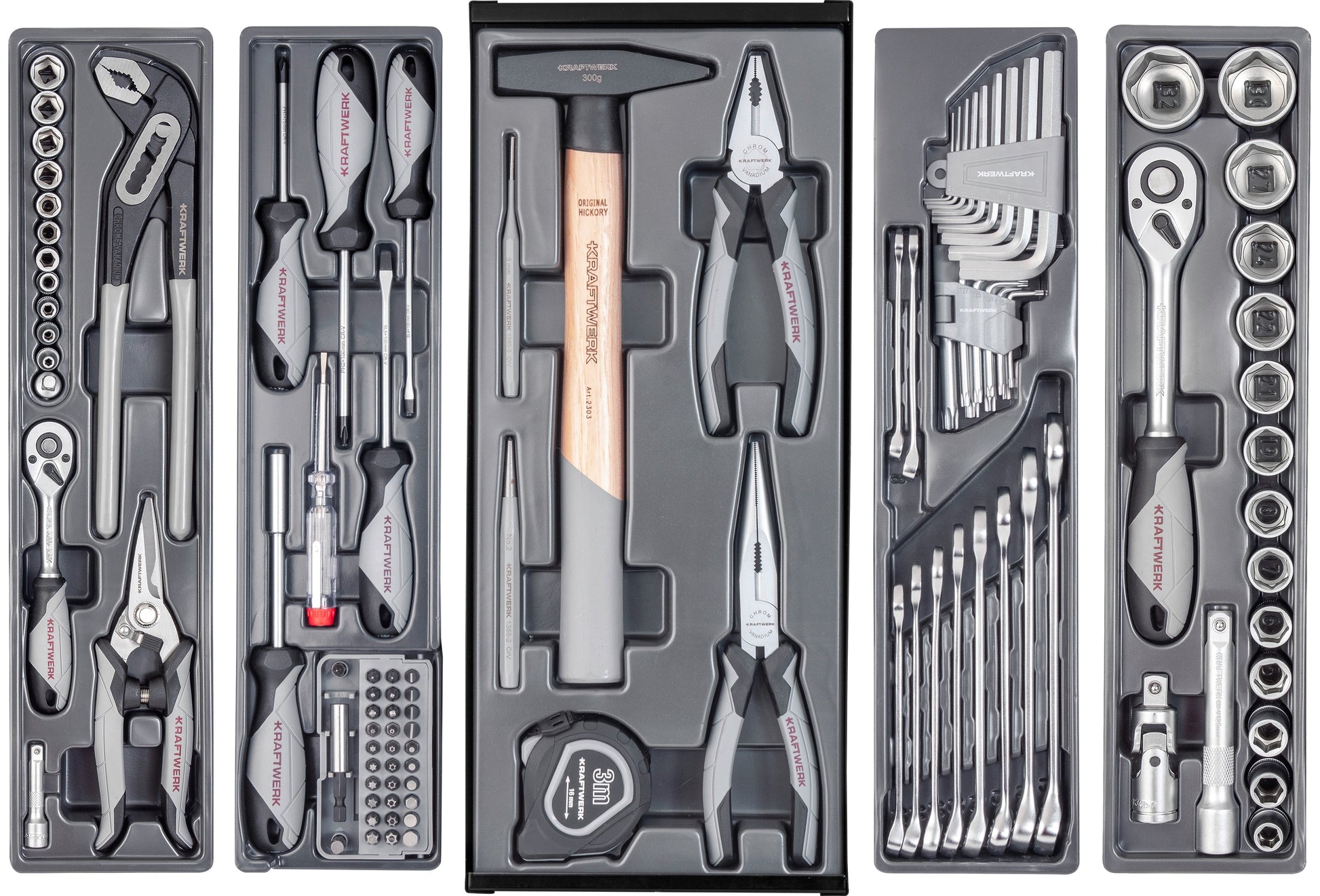 WERKZEUGKISTE BESTÜCKT BASIC LINE, 1/4" + 1/2", 106-TLG KRAFTWERK