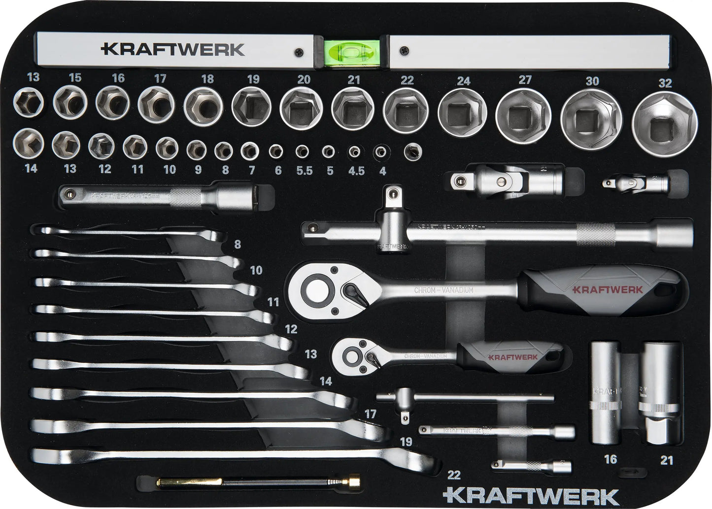 WERKZEUGKOFFER B100, ABS, 1/4" + 1/2", 170 TLG. KRAFTWERK